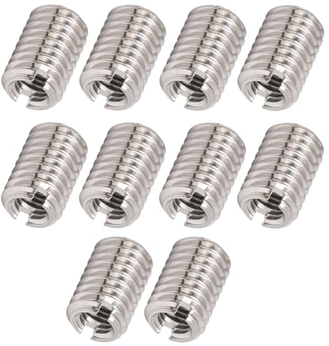 10 Stück Gewindeeinsatz Reduziermutter, Innengewinde M5 X 0,8 Mm, Außengewinde M8 X 1,25 Mm, Länge 12 Mm, Edelstahl-Gewindereduziermutter Befestigungs-Hardware für Möbelprojekte