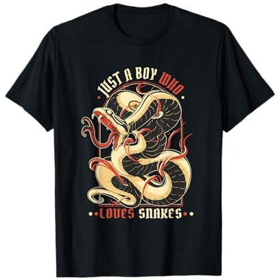 Just a Boy Who Loves Snakes Funny Snake Lover Gifts for Him T-Shirt
