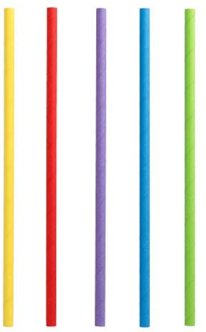 1200 Shake-Halme aus Papier 'pure' Ø 8 mm · 25 cm bunt Strohhalme Trinkhalme farbig sortiert