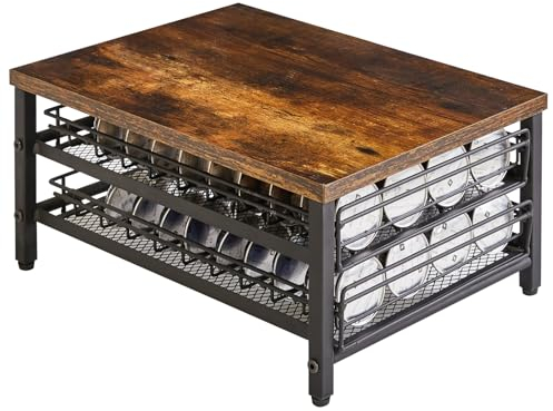 IBUYKE 2-Tier Coffee Pod Drawer Holder for Nespresso, Capsule Pods Storage Organizer, Compact Under Coffee Pot Storage Drawer, Slim Home Kitchen Counter Organizer TCJ102H