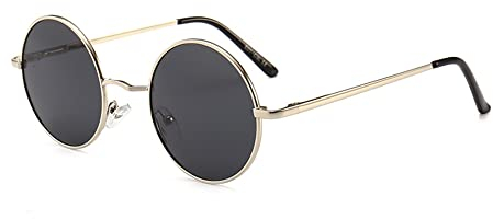JoXiGo Sonnenbrille Herren Damen Polarisiert UV400, Runde Metall Rahme Klassische Retro Brille