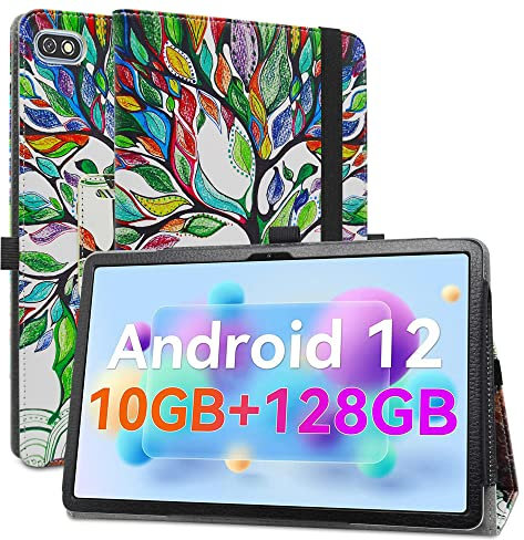 MAMA MOUTH Compatible con Blackview Tab 7 Funda,Soporte Cuero con Slim PU Funda Caso Case para 10 Blackview Tab 7 Pro/Tab 7 / OSCAL Pad 10 Tableta(Not fit Blackview Tab 7 WiFi),Love Tree