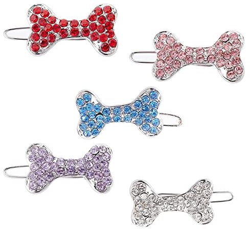 ANYUANKW 5 Stück Hunde Haarschmuck, Haarspangen für Hunde, Hund Katze Haarspange, Hundehaarschleifen für Lange Haare Haustier Hunde Katze