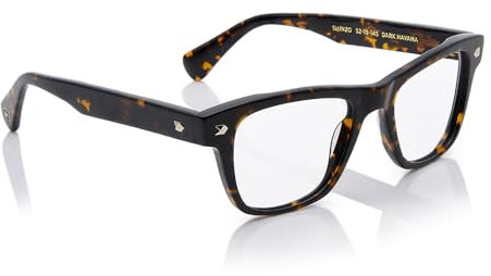 Shisen Fox SHINZO Zero Power Blue Cut Computerbrille mit UV-Schutz, kratzfest, DriveSafe, Nachtsicht | Handy, Laptop & Tablet | Unisex Brille | Quadratisch, Dunkles Havanna, 52 (MEDIUM)