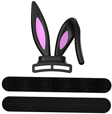 Uonlytech Bunny Ear Headphone Decor Rabbit Ears Headset Ornaments Party Props Silicone Headset Attachments