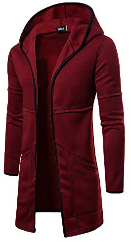 ZRYAZQ Cardigan Homme Casual Cardigan Long Homme Veste Homme Chic Cardigans Homme Automne Manteau Long Homme Veste Homme Longue Hiver Blousons Homme Exterieur Sweat A Capuche Homme Coupe Vent Homme