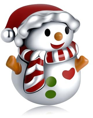 HAEPIAR S925 Sterling Silber Christmas Charme für Armband Halskette Charm Dangle Christmas Snowman für Frauen Mädchen Geburtstag Geschenke