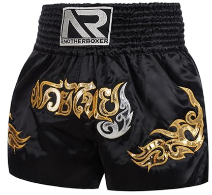 ARIASS Pantalones Cortos de Boxeo for Hombre, Pantalones Cortos de Entrenamiento de MMA, Pantalones Cortos de Lucha Sanda de Muay Thai UFC, Ropa de BJJ for Adultos y niños (Color : Black, Size : X-S