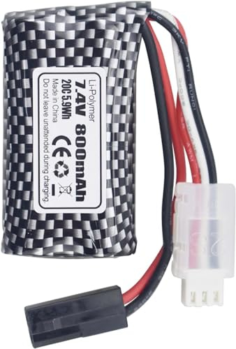 YUNIQUE GREEN-CLEAN-POWER - Batteria Lipo 7.4V 800mAh 5500-2P per Auto RC | Alta Capacità | Compatibilità Estesa con Modelli 9130-9145 | Ideale per Veicoli Fuoristrada, Nero
