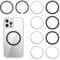 10 Pack Universal Metal Rings for MagSafe Accessories Ring with Sticker for Phone Case, Ultra Thin Magnetic Conversion Wireless Charger Car Charger Kit for iPhone, Galaxy, All Standard Cases