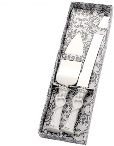 Romantic LOVE Hochzeit Kuchen Messer Schaufel Server Set Besteck Edelstahl Harz Griff Hochzeit Party Thanksgiving Weihnachten (Liebe EIN)