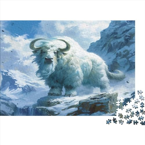 Rinder 1000 Teile Puzzle Weißer Bison Impossible Für Erwachsene Hochwertiger Puzzle Fantasy Schöne Geschenkidee DIY Kreative Unterhaltung Spielzeug Dekoration 1000pcs (75x50cm)