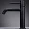 IMEX - Grifo Monomando Lavabo | Grifo Baño Mezclador Agua Fria y Caliente | Grifo para Baño Acero Inoxidable y Ahorro de Agua sobre Encimera | Serie Monza | Color Negro Mate