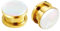Wycian Tunnel 6mm Gold Tunnel 6mm mit Gewinde Ohr Plug Edelstahl Perlmutt Perle Vergoldet Chirurgenstahl 316L 2er Set Schrauben Gewinde Spirale für Damen
