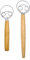 JZK Batidor de Masa Danés de 33 cm y 25.5 cm, 2 piezas con mango largo de madera, batidor para pan, galletas y pasteles, herramienta manual para amasar y hornear