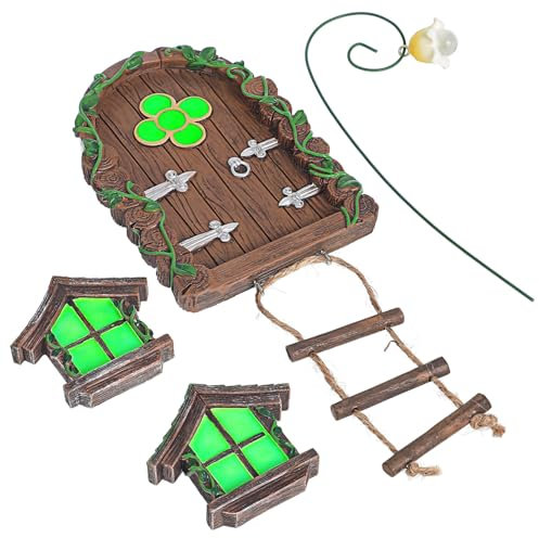 Cabilock Porta Da Favola E Set Decorazioni Per Porte E Finestre in Miniatura Da Giardino Illuminate Al Buio