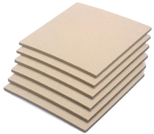 Hoappa Furniture Pads for Chair Furniture Legs, 6 PCS Beige Self-Adhesive Floor Protectors Felt Pads, 150mm x 150mm and 5 mm Thick