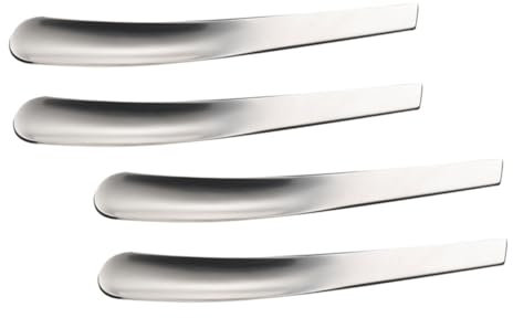 CATIEBYE 4pcs Mini Stainless Steel Kitchen Egg Spoons 10.7x1.5cm Breakfast Spoons Set for Home Use