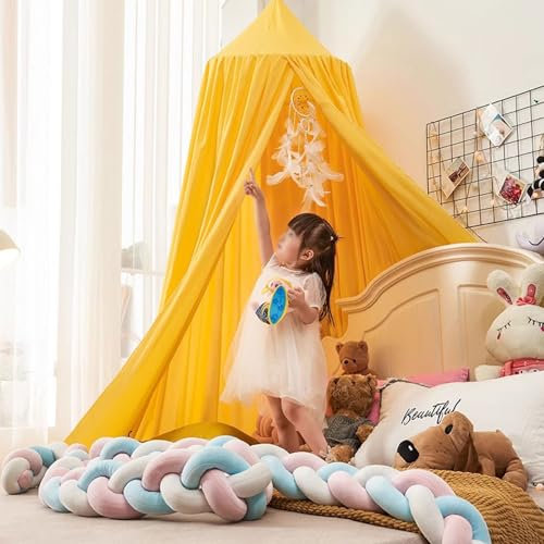 Ciel De Lit Pour Bébé Enfants Krippenzelt Kuppel Moskitonetz Vorhänge Solid Colour Prinzessin Krippe Zelt Umkleidekabine Zelt Schlafzimmer Dekoration(Size:65cm * 250cm * 400cm,Color:O)
