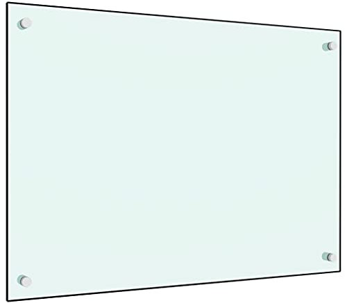 Myheimly Küchenrückwand Spritzschutz Fliesenspiegel Glasplatte Rückwand Herdspritzschutz Wandschutz Herd Küche Hartglas Weiß,70 x 50 cm