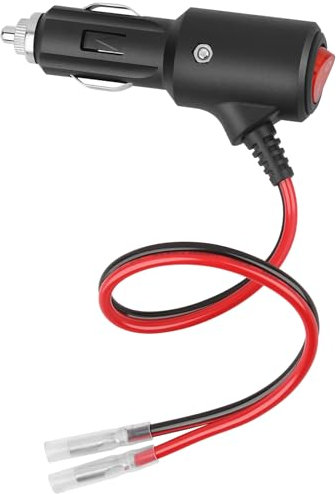 Dongge Zigarettenanzünderstecker mit Schalter Verlängerungskabel 12-24v Universalstecker mit 14awg Kabel 30cm 20A für DC Stromanschluss in Autos Booten etc.