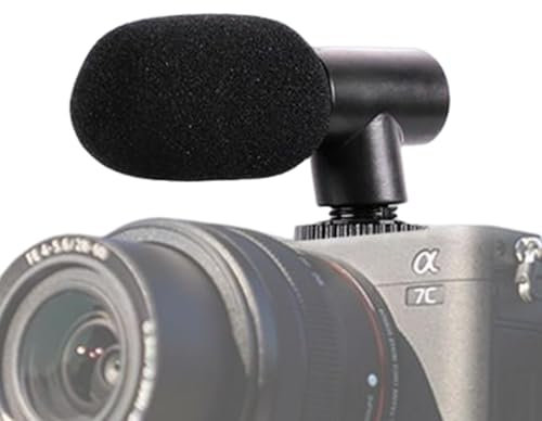 Microfono per videocamera - Microfono per computer con coperchio in spugna a , microfono per computer nero per registrazioni, microfono per fotocamera portatile