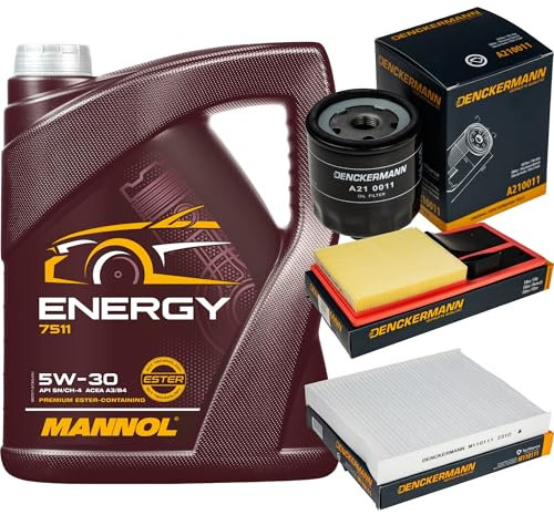 Inspektionspaket Wartungspaket Filterset mit Energy 5W-30 5L, Innenraumfilter, Luftfilter, Ölfilter