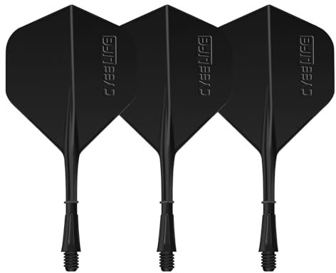 Dart-Schaft und Flights – Dart-Flight & Stem | Professionelles Dartzubehör | Darts Fusion integriertes Flight & Schaftsystem | sturzsicherer Schaft und Flight mit breiter Windschutzscheibe 2ba für