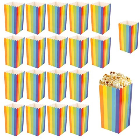 BigKego 20 Piezas Cajas de Palomitas Bolsa de Papel Palomitas Contenedor de Palomitas 17,2x10x8cm para Fiestas de Cumpleaños Bodas Noche de Película