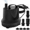 Mini pompa per acquario, 2800 l/h 45 W, mini pompa dell'acqua ultra silenziosa, per fontana da giardino, laghetto, fontana, con cavo da 1,4 m, 3 Nozzles (nero)