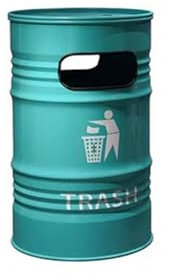 NZpost Outdoor 240L Bin Large Capacity Outdoor Industrial Style Iron Commercial Large Petrol Can Creative Large Rubbish Bin (Blue Green One Size)