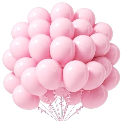 KOBOKO Luftballons Rosa Geburtstagsdeko, 100 Stück 10 Zoll Luftballon Girlande Rosa Luftballons Pastellfarben, Pastel Pink Balloons Geburtstag Mädchen, Luftballon Pink Deko Babyparty Mädchen Taufdeko
