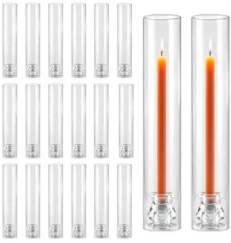 20 Pack Glass Hurricane Candle Holders 12.6 Open Ended Candlestick Tubes