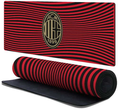 Head Case Designs Licenza Ufficiale AC Milan Strisce Rosse Logo Cresta 37.4 x 15.75 x 0.16 Inches (900 x 400 mm) - XL Tappetino per Mouse E Scrivania da Ufficio per Giochi Tastiera PC