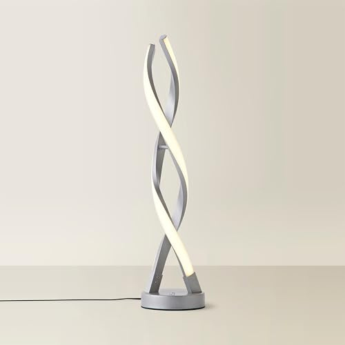 ValueLights | Infinity Matte Grey Double Twist Integrated LED Table Lamp | Table Lamp, Home Décor & Improvement Essential