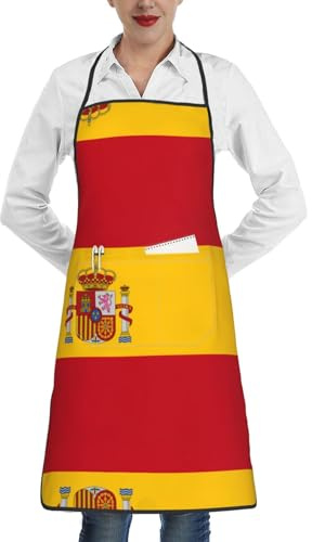 LPLSNWS Delantal de cocina con la bandera de España: diseñado específicamente para cocinar y hornear, adecuado para la cocina y trabajos de manualidades.