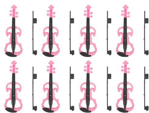 ifundom 10 Stück Kleiner Geigen Modell Bruchfestes Miniatur Instrument aus Kunststoff Rosa Kleiner Geige für Puppenhaus Dekoration und Basteln