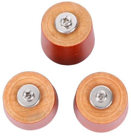 TOYANDONA Wooden Pot Lid Knobs Replacement, Beech Wood Universal Pot Lid Handle, Heat Resistant Kitchen Cookware Accessories for Saucepan Covers, 3pcs M5 Dark Color Set for Home Cooking