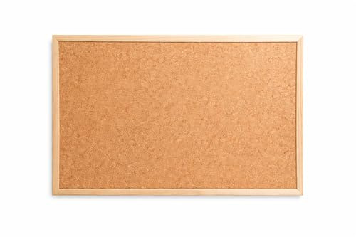 AVLL Pinnwand aus Kork mit Holzrahmen, Rechteckig, 50 x 70 cm | Naturholz Braun, Verschiedene Größen, Wandmontage