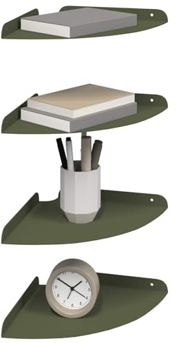vidaXL Schwebendes Regal mit Regal 4 pcs Olive Grün 24 x 24 x 2 cm, Wohnzimmer, minimalistisches Design, schwebendes Regal, platzsparend, Moderne Wandmontage für Deine Deko