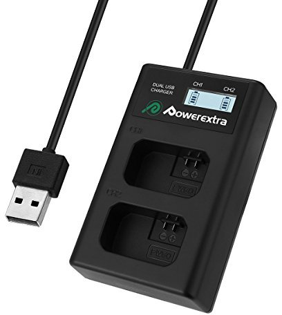 NP-FW50 Battery Charger,Powerextra USB Charge with LCD Display for Sony Alpha A6000,A6500,A6300,A7s,A7,A7II,A7SII,A5100,A5000,A7R,NEX 3/5/7 Series Cameras