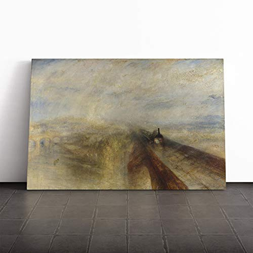 Joseph Mallord William Turner Rain, Steam and Speed Canvas Print | Gallery Wrapped 30mm Frame Wall Art | 30x20 inches | Ready to Hang | Contemporary Landscape Picture | Living Room Lounge Office