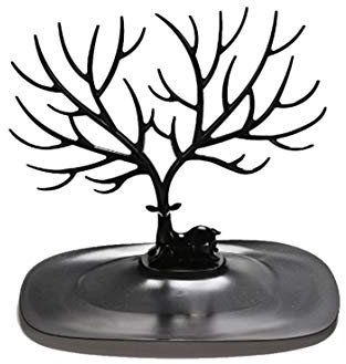 tJexePYK Bijoux Présentoir Rétro Oiseaux Arbre Cerfs Stand Jewelry Show Rack Boucles d'oreilles Collier Bague Titulaire Support