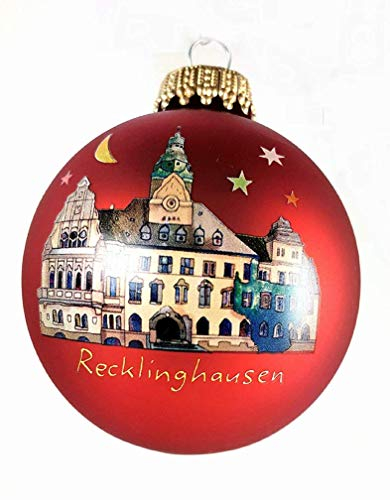 Weihnachtskugel Glas Künster Edition Recklinghausen - Schloss - rot (2)