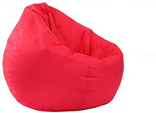 BriskyM Waterproof Bean Bag Chair, Large Storage, Oxford Chair Cover, Soft Indoor & Outdoor, Zipper, No Filling, Great for Gaming & Garden, Red, 60 X 65cm / 25.59 X 29.53''