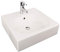aquaSu® Waschtisch-Set Vienta 50 cm | eckiges Waschbecken in weiß | Waschtisch 50 x 46 cm zur Wandmontage | mit Grohe Waschtischarmatur | Röhrengeruchsverschluss | Waschtischbefestigung | 04999 3