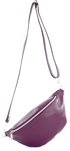 modamoda de - Borsa Italiana manuale/sera piccola in pelle T77, Colore:Bordeaux viola