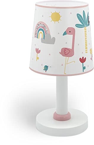 Dalber Kinder Tischlampe Nachttischlampe kinderzimmer Flamingo Flämisch Tiere, 82461, E14, Rose