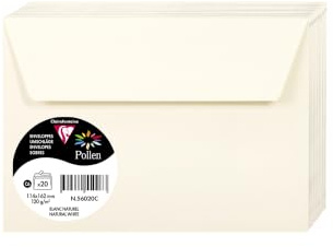 Clairefontaine 56020C 20 Unschläge C6 selbstklebend 120g Naturweiß