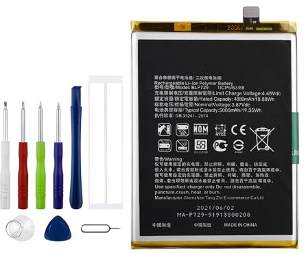 Vvsialeek Batería BLP729 para Realme C3 Realme 5i RMX2027 RMX2020 RMX2021 RMX2030, RMX2032 con kit de herramientas